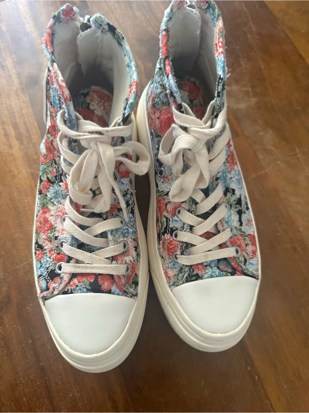 R13 Floral Canvas High-Top Platform Sneakers Nordstrom Exclusive ladies size‎ 9